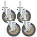 Stem Caster Kit, Four Swivel Casters with Brakes